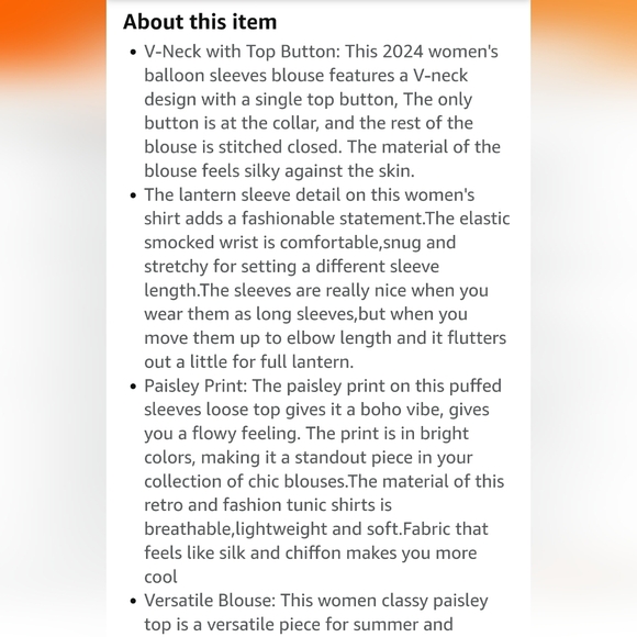 Women's Aqua/Pink Modern Abstract Paisley Print Loose Blouse w/Long Sleeves-XXL - Picture 8 of 9